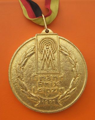Gold Medal Leipzig 1970 Ddr 60mm,  Gold Plated Grand Prix Leipzig photo