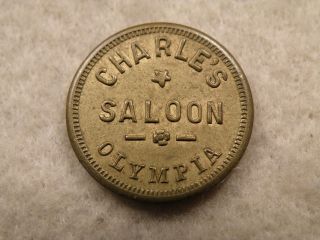 Olympia (wash) Charles Saloon 5¢ Token photo