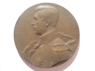 Bronze World War I Commemorative Medal By Michaux - King Albert I Of Belgium photo