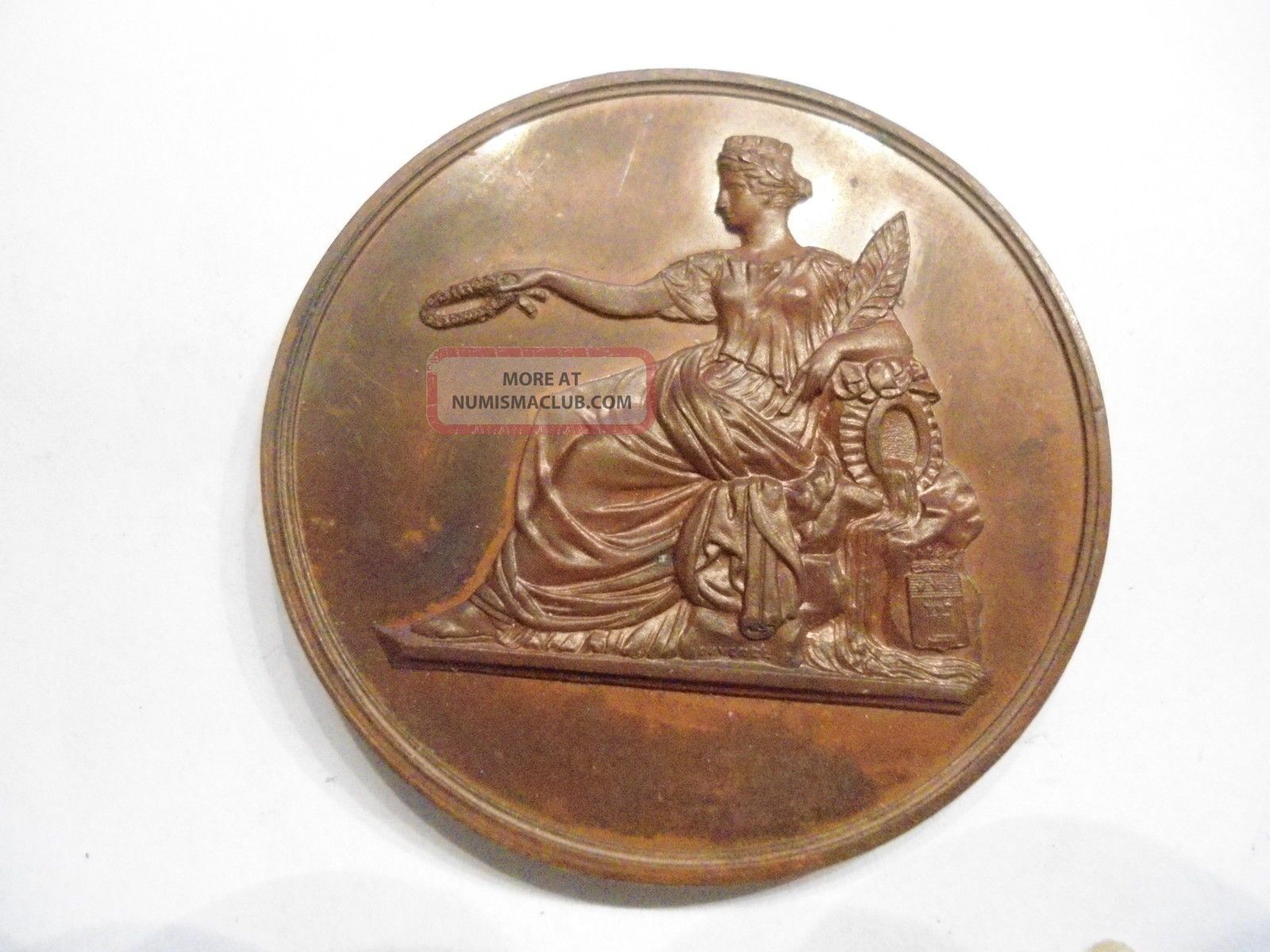 Bronze Patriotic Medal - City Of Tournay Belgium Exonumia photo