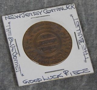 Vintage Jersey Central Railroad Good Luck Token / Medal photo