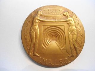Bronze Medal By Philo Van Riel - Opening Of The Scheldt Tunnels 1933 photo