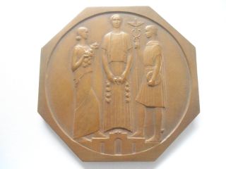 Bronze Art Deco Medal By Victor Demanet - Centenary Of Belgian Independance photo