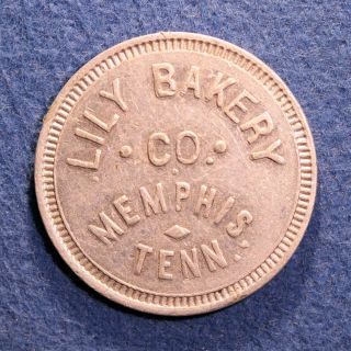 Scarce Tennessee Token - Lily Bakery Co. ,  5¢ Loaf Of Bread,  Memphis,  Tenn. photo