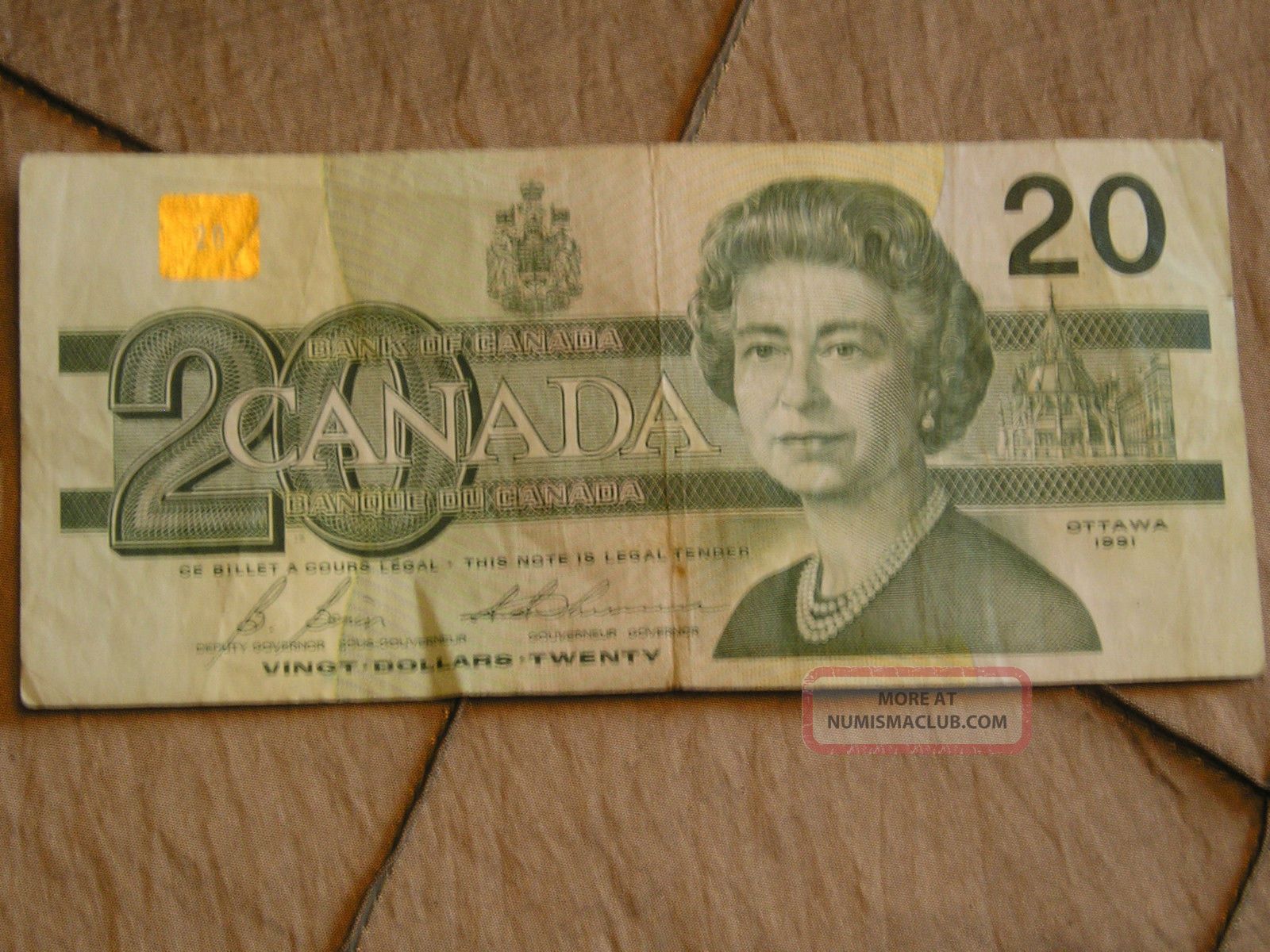 Canadian 20 Dollar Paper Radar Bill Rare Money 1991 canadian-20-dollar-paper-radar-bill-rare-money-1991