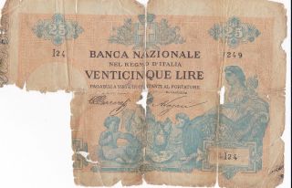 Italy - Italia - Banca Nazionale Nel Regno D´italia - 25 Lire - 20/3/1883 - Rrr photo