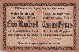 1919 Latvia Riga,  1 Rublis/ein Rubel /odin Rubl Banknote photo