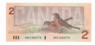 1986 Bank Of Canada 2$ Th / Cr Arx1503775 Replacement Choice Unc, photo