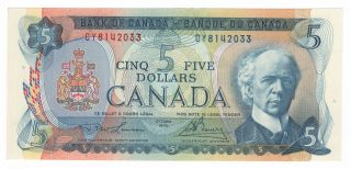 1972 Bank Of Canada 5$ La / Bo Cy8142019,  Cy8142032,  Cy8142033 Same Sheet photo