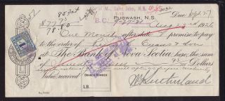 1926 The Bank Of Nova Scotia - Pugwash,  Nova Scotia - C/w Revenue Stamp photo