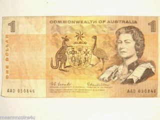 1966 Commonwealth Of Australia - One Dollar Note photo