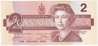 Unc.  1986 Canada 2 Dollar Bank Note photo