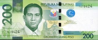 Philippines 200 Piso 2010 P - 209 Signature 19 Unc Uncirculated Banknote photo