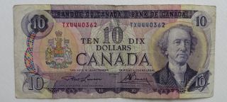 1971 Canada 10 Dollar Bank Note Circulated Ungraded photo