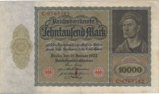 1922 10,  000 Mark Germany Currency German Vampire Note Bill Banknote Money Cash photo