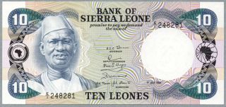 10 Leones Sierra Leone Uncirculated Banknote,  01 - 07 - 1980,  Pick 13 photo