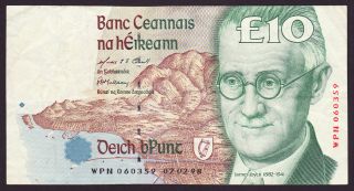 Ireland - 10 Pounds,  1998 - Serie Wpn - Fine photo