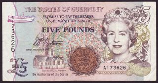 Guernsey - 5 Pounds,  Nd (1996) - Fine photo