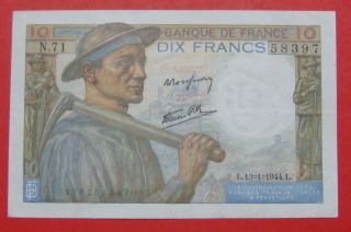France,  10 Francs,  1944 Or 1945,  P - 99 photo
