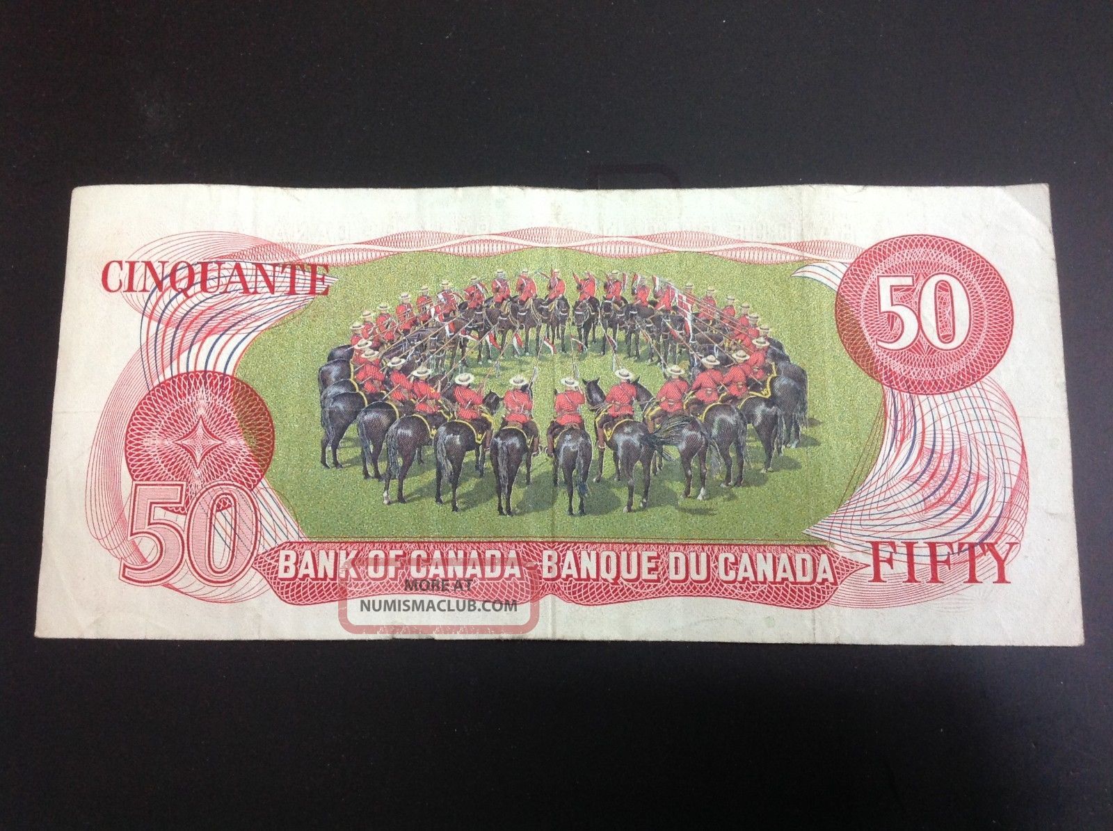 1 X 1975 Canadian Paper Money 50 Dollar Bill Bank Of Canada Authentic