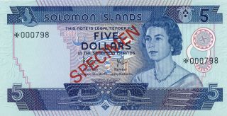 Solomon Islands Solomon Islands $5 Nd Specimen Unc photo