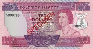 Solomon Islands Solomon Islands $10 Nd Specimen Unc photo