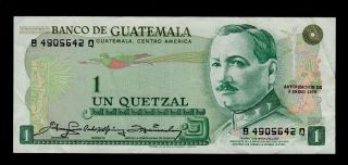 Guatemala 1 Quetzal 1979 Pick 59c Vf. photo