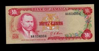 Jamaica 50 Cents (1970) Aa Pick 53 Au - Unc. photo