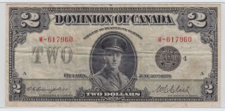 ✪ 1923 $2 Dominion Of Canada - Prince Of Wales - Dc - 26l photo
