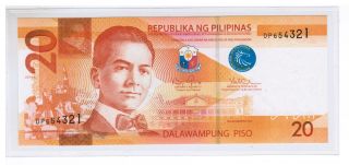2014a Philippines 20 Peso Ngc (generation) Aquino Iii Ladder No.  Dp 654321 photo