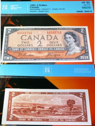 Devils Face - Banknote Canada - 1954 $2 photo