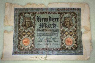 Germany 100 Mark 1920 Foreign Paper Money G13675383 photo
