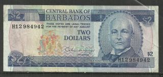 Barbados $2 Dollars P.  46 (vf) From 1995. photo