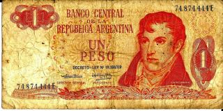 Argentina 1970 - 73 1 Pesos Currency photo
