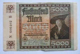 1923 5000 Mark Germany Bank Note  Berlin photo