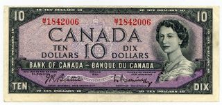 1954 Bank Of Canada $10 Dollar Note Bc - 40b 34997 photo