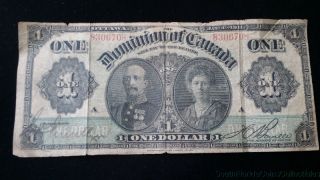 1911 Dominion Of Canada One Dollar Bank Note Fine photo