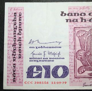 Ireland - 1979 Swift Ccc £10 Replacement Irish Banknote Very Fine Irland Note P72 photo