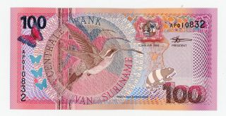Suriname … P - 149 … 100 Gulden … 2000 … Unc photo