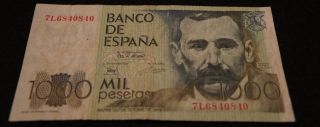 1979 1000 Mil Pesetas In Spanish Bank Note photo