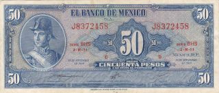 Mexico: 50 Pesos,  19 - 11 - 1969,  P - 49r,  Series Bhs,  Abnc photo