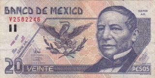 Mexico: Banco De Mexico 20 Pesos,  17 - 3 - 1998,  P - 106c,  Juarez photo
