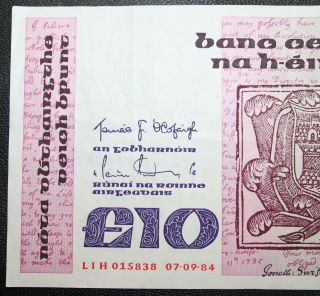 Ireland - 1984 Swift £10 Irish Banknote Extra Fine Irland Currency Note P72 photo