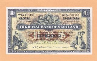 1960 One Poundroyal Bank Of Scotland In Unc photo