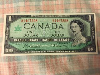 Canada 1967 Gem Uncirculated One Dollar Note,  Gp1467298 photo