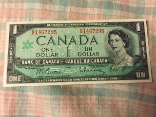 Canada 1967 Gem Uncirculated One Dollar Note,  Gp1467295 photo