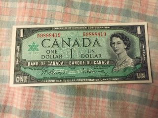 Canada 1967 Gem Uncirculated One Dollar Note,  Fp9888419 photo