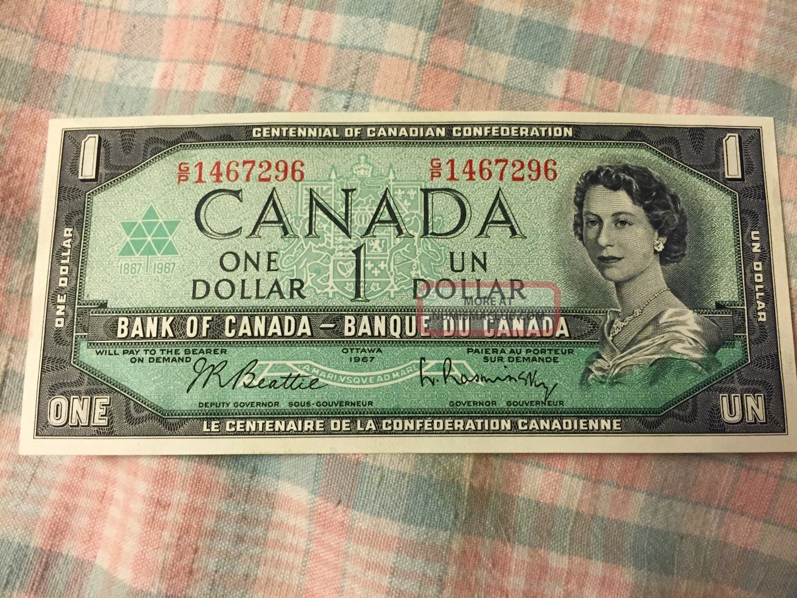 Canada 1967 Gem Uncirculated One Dollar Note, Gp1467296 Canada 1967 Gem Uncirculated One Dollar Note, Gp1467296