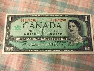 Canada 1967 Gem Uncirculated One Dollar Note,  Gp1467296 photo