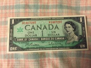 Canada 1967 Uncirculated One Dollar Note,  Hp1467297 photo